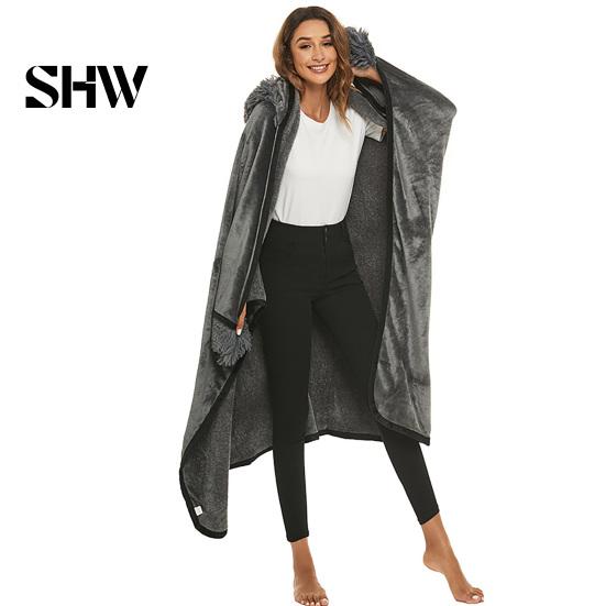Cozy Weekend Wear Wearable Blanket Hoodie, Women Cute Animal Plush Hooded Cape, Soft Warm Pajamas for Adults Sloth Highland Cow Penguin Cape Cosplay,