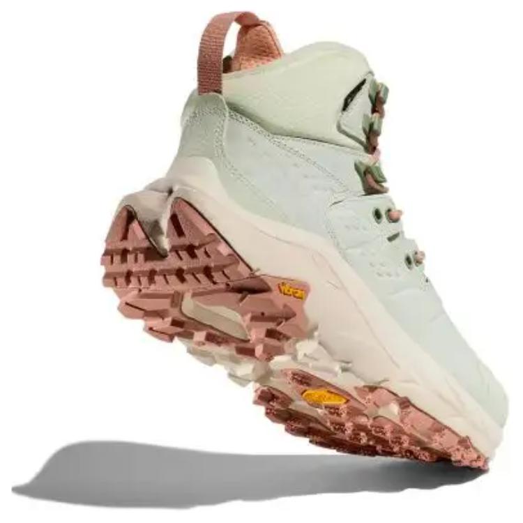 HOKA One One Kaha 2 Водонепроницаемые Высокие Треккинговые Ботинки из Коровьей Кожи Устойчивые к Истиранию с Поддержкой Унисекс Мятно-Зеленые 1130529-glcs