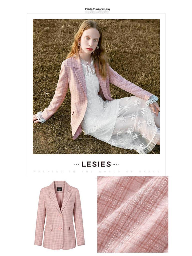 Plaid Yarn-Dyed Stretch Polyester Fabric for Women's Spring/Autumn Suits, Shirts, and Dresses.