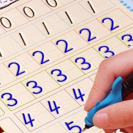 Шаблон для каллиграфического написания цифр для дошкольников