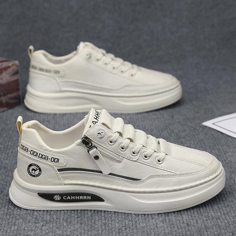 Мужская обувь 2025 новинка высококлассная повседневная обувь на платформе, трендовая обувь, удобная, универсальная белая обувь