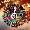 3D Metal Wind Chime - Large Rotating Outdoor Decor with Vibrant Musical Notes, Colorful Kinetic Garden Art for Patio & Yard