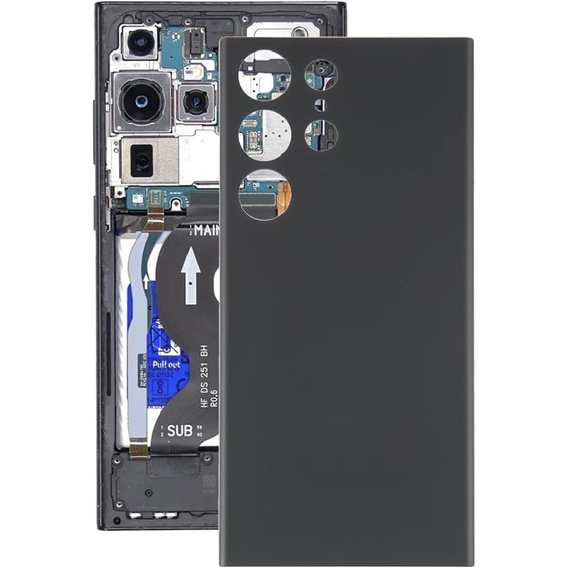 Replacement Battery Back Cover for Samsung Galaxy S23 Ultra 5G SM-S918B,Housing Repair Part for Galaxy S23 Ultra 5G SM-S918B,Black (Gray)