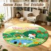 Hello Kitty Personalized Round Rug Support Custom Name, Soft Home Decor Mat