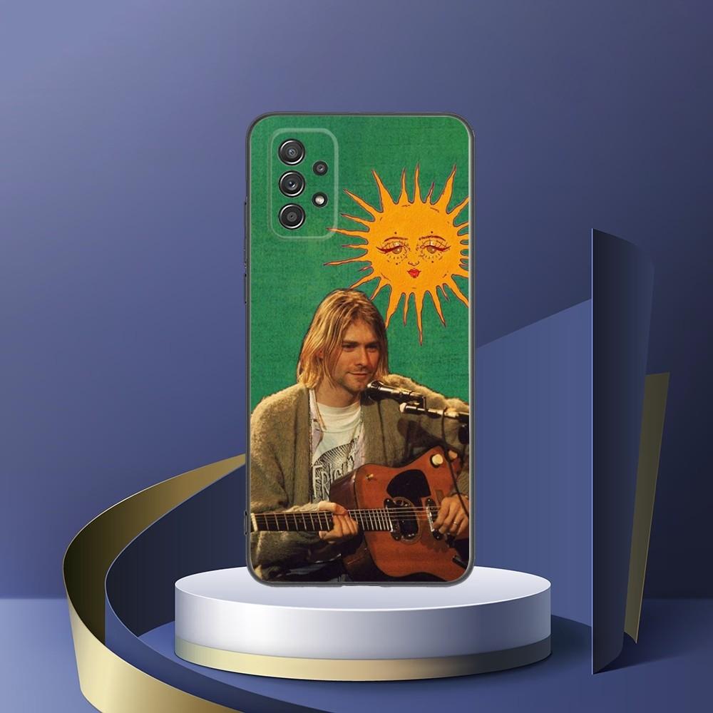 Kurt Cobain Phone Case For Samsung S24,S23,S22,S21,S20,S10,S10E,S9 Plus FE Note 20 Ultra 10,9 Plus Black