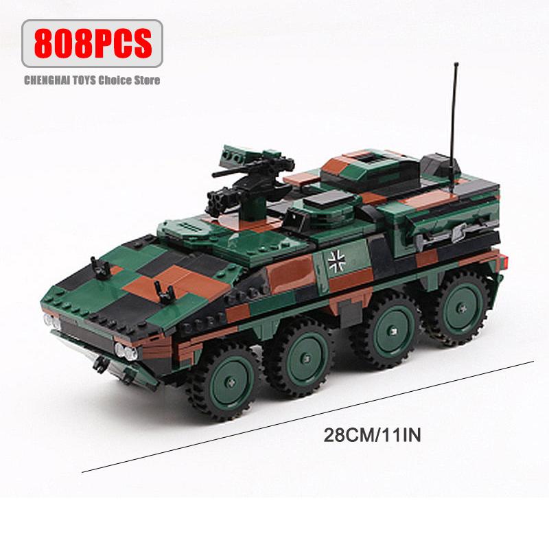 Ww2 Cannon Assault Armored Vehicle Battle Tank Car Truck Army Weapon Building Blocks Sets Model Boys Toys for Kids Gift