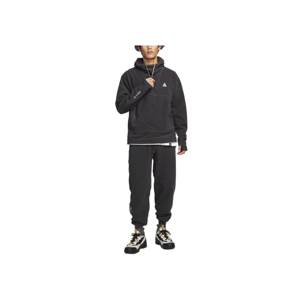 Nike Серия ACG Толстовка с длинным рукавом и сплошным логотипом Wolf Tree в американском винтажном стиле для мужчин, цвет угольно-черный DQ5780060