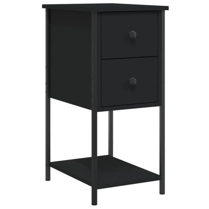 VidaXL Bedside Tables 2 Pcs Black 32x42x70 Cm Engineered Wood 826094
