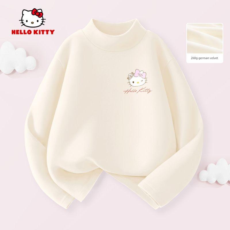 Hello Kitty Girls' Thermal Base Layer Shirt, Children's Autumn and Winter Top with Fleece, Warm Inner Wear, Trendy Girls' Clothing