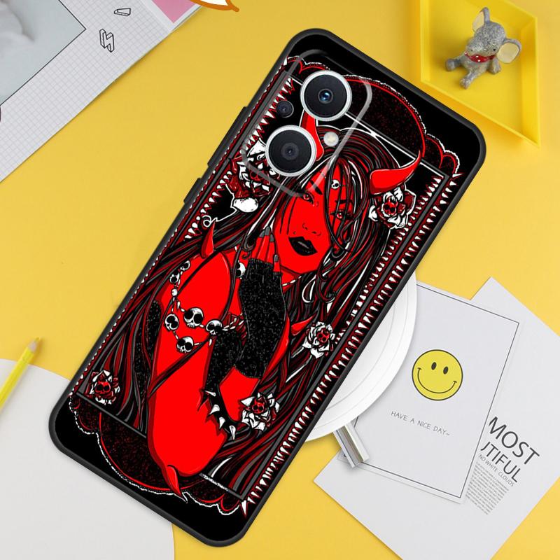 Сатана Монашка Дьяволица Для OPPO Reno 14F 13F 12F 11F 13 12 11 10 14 Pro 7 8 Lite 8T OPPO Find X5 X6 X8 X9 Pro Чехол