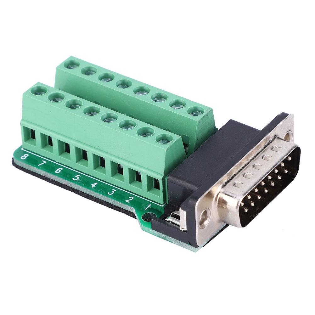 2Pcs DB15 G2 00 DB15 to Terminal Block Board Male Connector Riveting Tooth Type