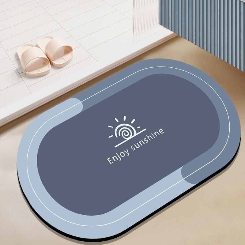 Nordic Simple Ванная комната Противоскользящий коврик для ванной комнаты Водопоглощающий быстросохнущий коврик для ног Износостойкий коврик для двери туалета с диатомовой грязью