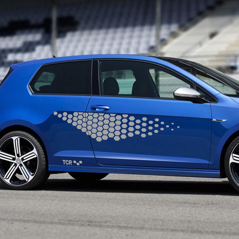 2 шт. наклейки на дверь, боковая юбка для Volkswagen VW Golf 4 5 6 7 Polo Passat B5 B6 виниловая пленка наклейка автомобили автомобиль