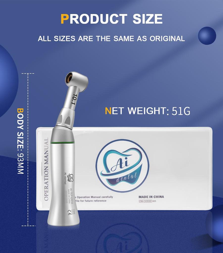 Стоматологический угловой наконечник AI-TEP-ER10 10:1 низкоскоростной ручной напильник с поворотом на 60 градусов