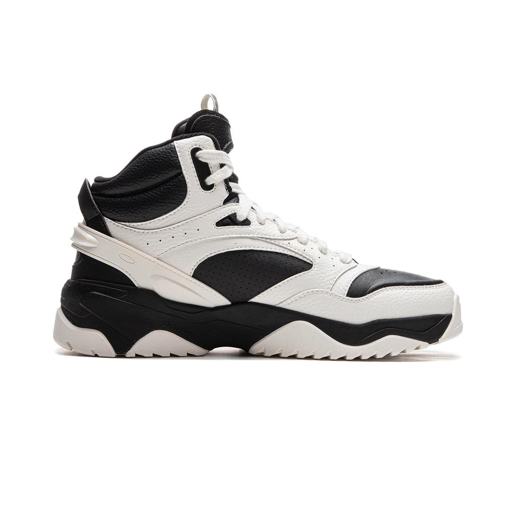 New LiNing Tianji 3.0 HI Anti Slip Wear Resistant Mid Top Skateboard Shoes Men's White Black AGCU433-3