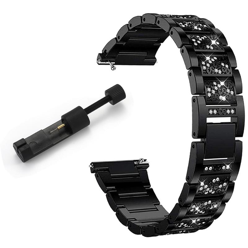 Браслет с бриллиантами на ремешке 20 мм 22 мм для Samsung Galaxy Active S3 huami amazfit Huawei GT2 Garmin ремешок для часов Vivoactive 4/4S/3/Venu 2 1 2S/SQ/Vivomove HR