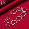 925 Sterling Silver Six Heart Bracelet Fashionable Wedding Jewelry