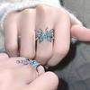 Синяя бабочка капля масла эмаль открытое кольцо сладкий пряный стиль девушки личность универсальное