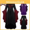Ladies Gothic Cosplay Dress Polyester Fabric With Skull Pattern And Large Swing Skirt