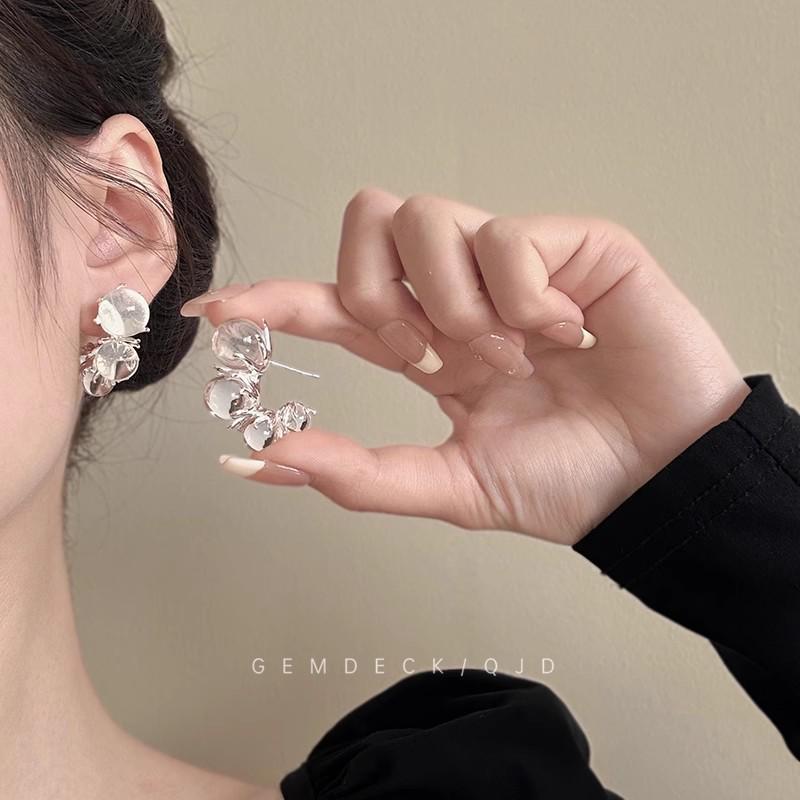 Роскошные европейские и американские серьги-пусеты с бриллиантовой кисточкой для вечеров и вечеринок