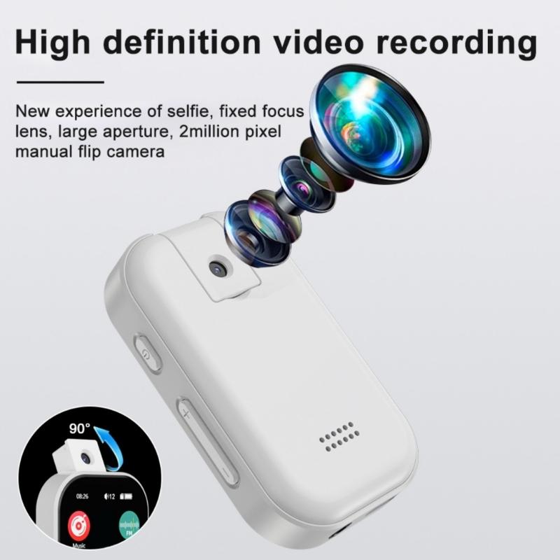 2-дюймовый MP3 MP4 плеер с сенсорным дисплеем, поворотной камерой, радио, кабелем 5.3, расширением TF-картой, портативное мультимедийное устройство