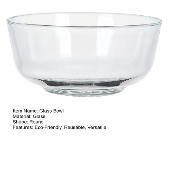 Стеклянный салатник Утолщенная сервировочная миска для салата, супа, лапши, овсянки Большая вместимость Круглая тарелка Многоразовая кухонная посуда для ужина