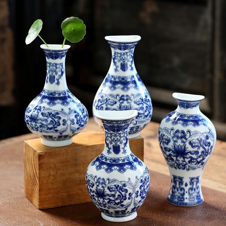 Сине-белая фарфоровая китайская дзен-ваза для стены - керамическое подвесное украшение для декора офиса или дома