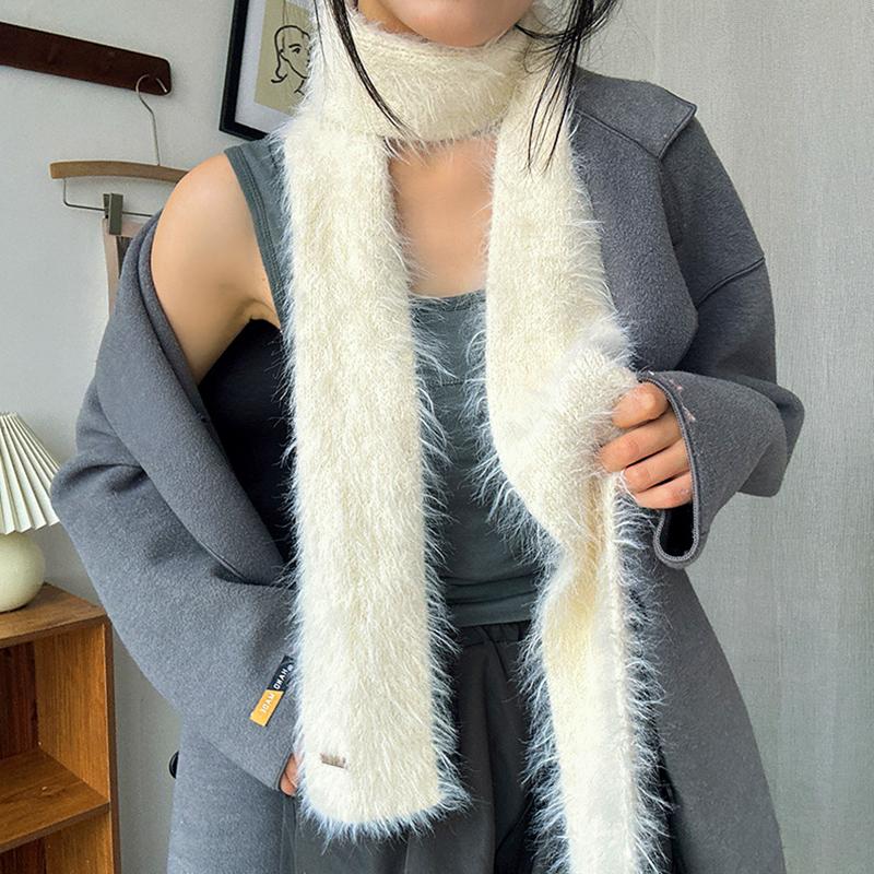 1 шт. модный шарф из меха норки мягкий плюшевый теплый шейный вязаный платок для улицы ветрозащитный длинный полосатый