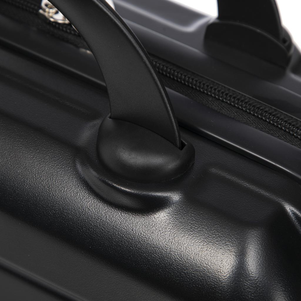 14"/19" 2-piece ABS spinner luggage set with combination lock & 14" cosmetic bag (black)