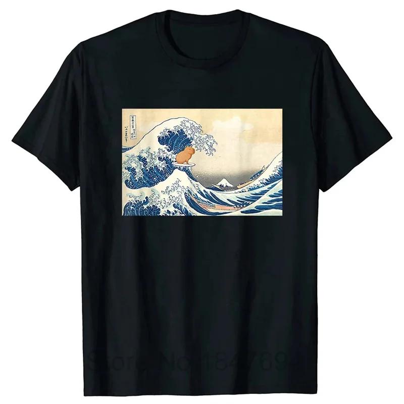 3D Printed Funny Capybara TShirt for WomenRetro Pattern T-Shirts Summer Casual Fashion Loose T-Shirts Round Neck Tops