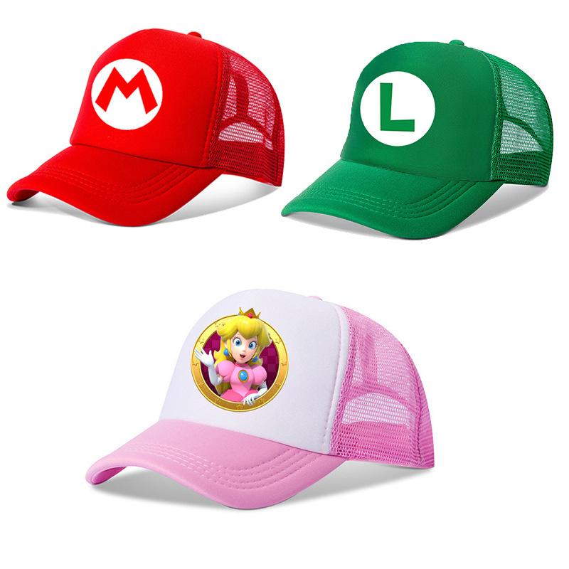 Super Mario Adjustable Baseball Cap Embroidery Sunshade Anime Mario Brothers Cartoon Hip-Hop Christmas Cosplay Birthday Gift
