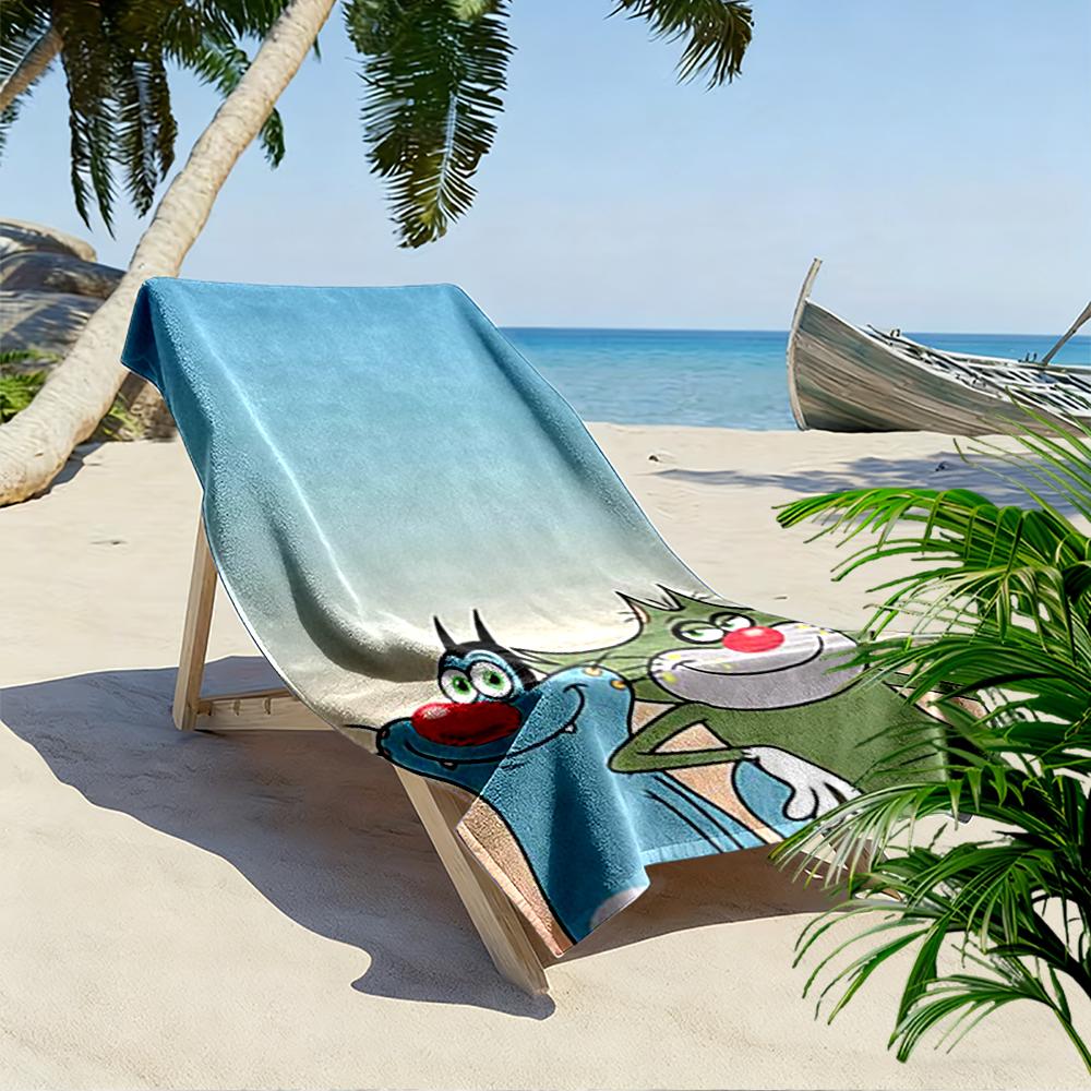 Two Cartoon Cats with Red Noses Beach towel quick-drying for travel outdoor sports jogging beach and swimming