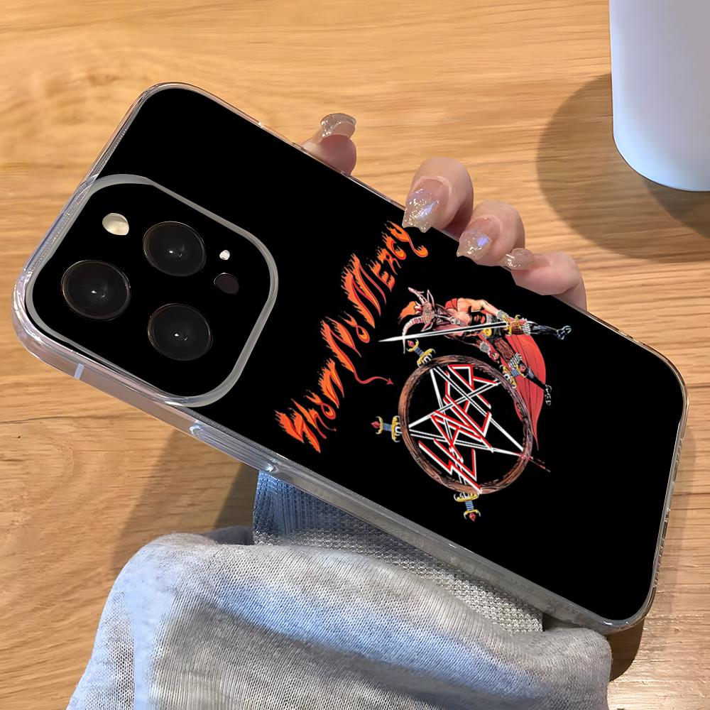 Чехол для телефона Slayer Heavy Metal Rock Band Для IPhone 17 Pro Max 16 15 14 Pro Max 13 11 Xs Xr 8 7Plus Прозрачный чехол
