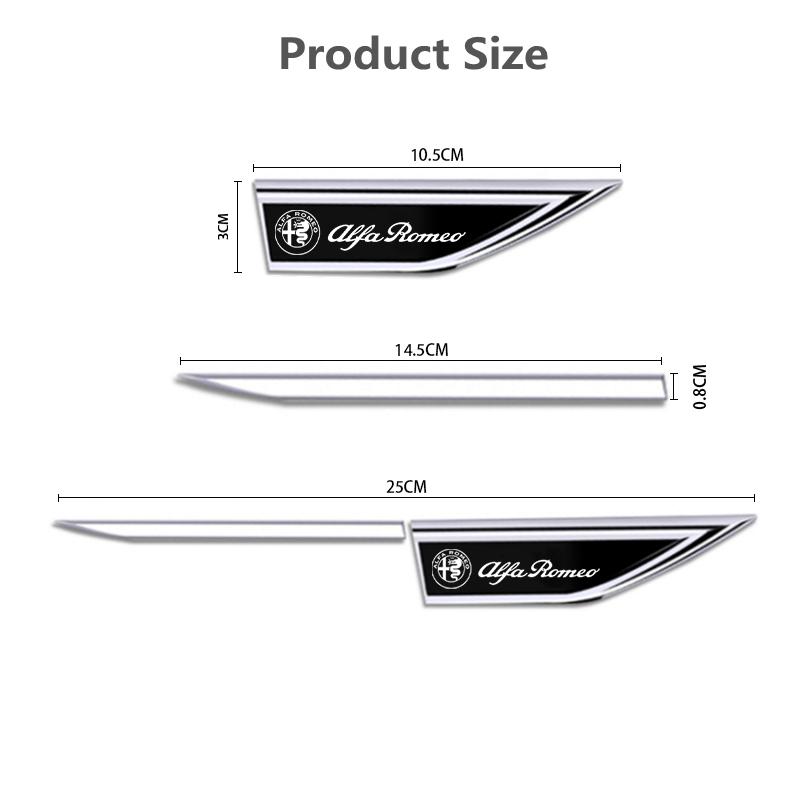 QSGJL1 Car Side Fender Knife Stickers Emblem Badge Decals For Alfa Romeo STELVIO Giulia 159 Giulietta 147 Mito 156 MTO Car Accessories