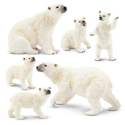 TOYMANY Набор фигурок животных из 6 шт.: Набор фигурок белых медведей - Белые медведи (Родитель и ребенок) - Зима - Реалистичные модели животных - Популярные игрушки-животные - Birt