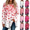 Women's Casual  Plus Size Long Sleeved Round  Printed T-shirt Top Pullover