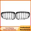 For BMW E81 E87 E82 E88 128i 130i 135i 2008-2013 Front Bumper Kidney Grille Double Line Racing Grill Glossy Black Grill Hood
