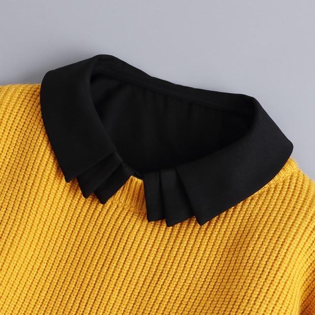 Hollow Lace Chiffon Doll Cotton Fake Collar Blouse Sweater Detachable Shirt Collar False Collar Lapel Women Top Collars Decor