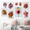 Abstract Leopard Pink Sexy Girl Bodies Wall Art Canvas Painting Nordic Posters Prints Pictures for Living Room Home Decoration