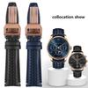 Высококачественный плетеный ремешок для часов из коровьей кожи для IWC IW344205 IW371614 IW500713 PORTUGIESER Portofino Синий мягкий кожаный ремешок для часов 22 мм