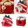 Christmas Pet Theme Cat Dog Bed Puppy Kitten Cozy Sleeping Nest Plush Cave House