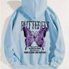 Womens Lightning Butterfly Print Loose Hoodie Tops Blouse Sweatshirt Casual Long Sleeve Pullover Tops