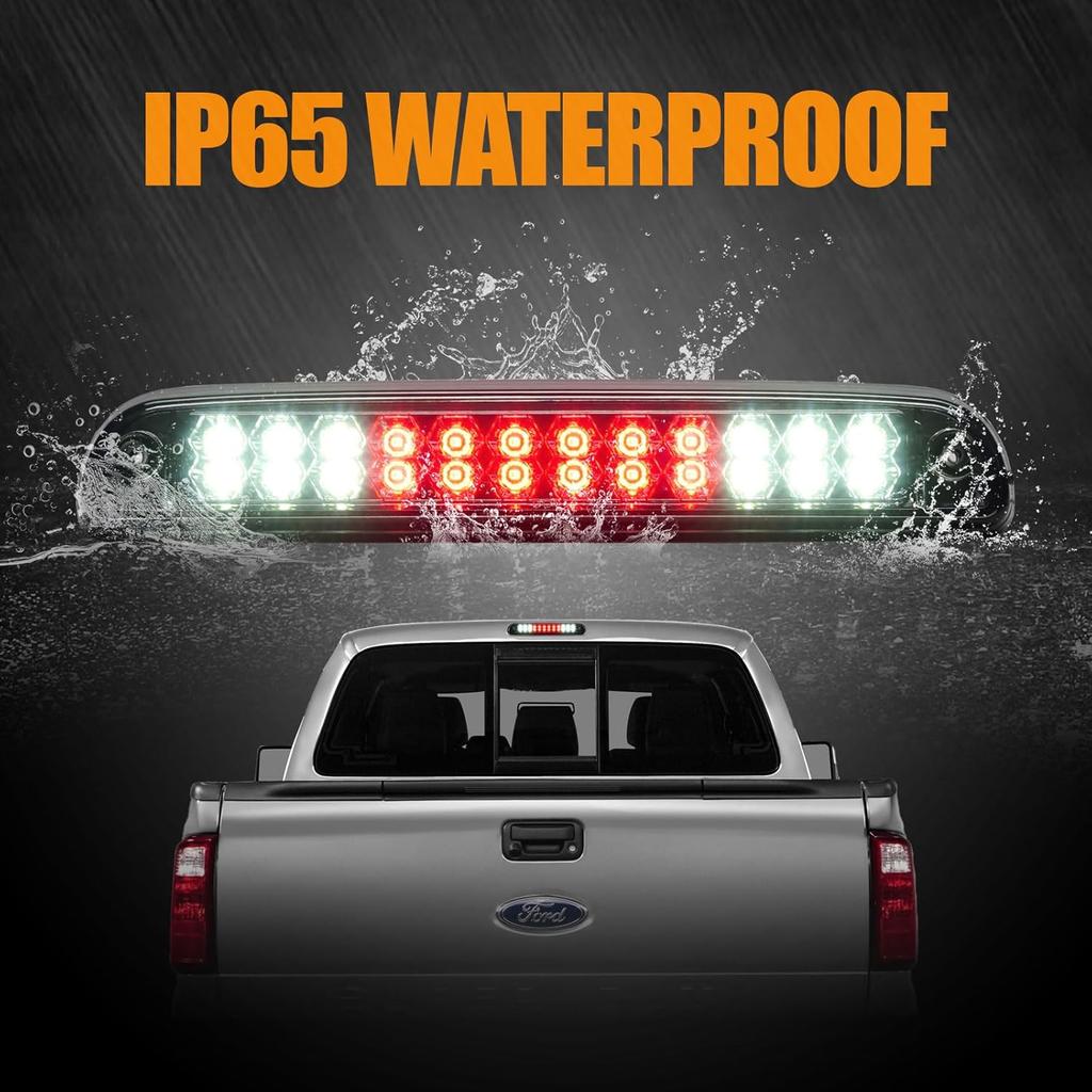 3Rd Third Brake Light LED For 1999-2016 Ford F250 F350 F450 F550 Super Duty, 1993-2011 Ford Ranger High Mount Rear Cab Brake Lights Assembly, 99-16