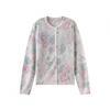 Women'S Lightweight Summer Long Sleeve Floral Knit O-Neck Cardigan Casual Sweater Jacket With Sun Protection