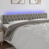 VidaXL LED Headboard Bedroom Furniture Double Bed Accessory Head of Bed Frame Interior Light Grey 3122008