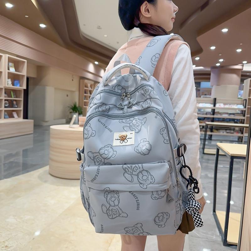 Печатный студенческий школьный рюкзак, нейлоновый рюкзак большой емкости для девочек