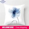 45x45 см Синие Чернильные Цветы Наволочка Диван Гостиная Домашний Декор Абстрактная Геометрия Полиэстер Чехол для Подушки Спальня Декор