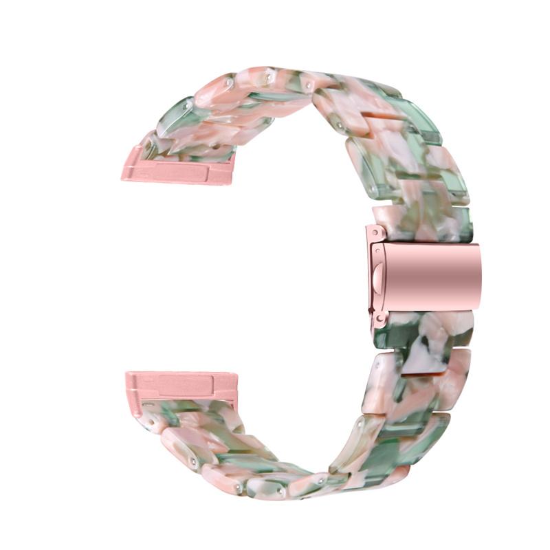Resin Band for Fitbit Versa 4/Sense 2,20mm Lightweight Watch Strap Bracelet with Stainless Steel Buckle