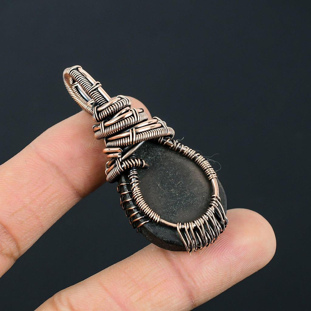Abalone Shell Gemstone Handmade Pure Copper Wire Wrap Amazing Jewelry Pendant