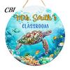 Classroom Round Hanger Wooden Welcome Sign for Door, to Our Hanger, Front Door Hanging Sign, Back School Preschool Decoration